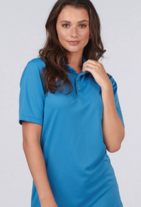 Unisex Snap Front Mesh Polo - Navy