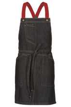 Load image into Gallery viewer, Berkeley Black Denim Short Bib Snap Apron