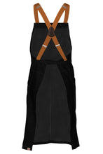 Load image into Gallery viewer, Berkeley Jet Black Denim Bib Snap Apron