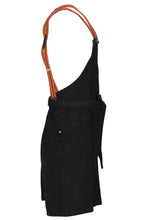 Load image into Gallery viewer, Berkeley Jet Black Denim Short Bib Snap Apron