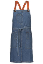 Load image into Gallery viewer, Berkeley Medium Blue Denim Bib Snap Apron