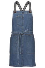 Load image into Gallery viewer, Berkeley Medium Blue Denim Short Bib Snap Apron