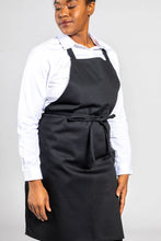 Load image into Gallery viewer, Uncommon Threads Black Mid-Length Bib Apron (No Pockets)