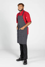 Load image into Gallery viewer, Uncommon Threads Chalk Stripe Butcher Adjustable Apron (2 Pockets)