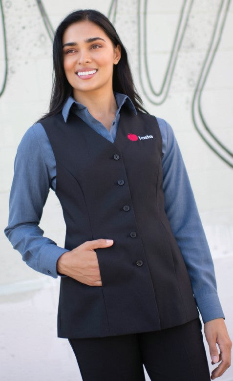 Edwards 7633 Ladies High-Button Vest - Black