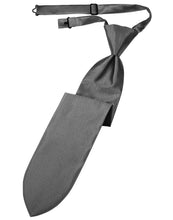 Load image into Gallery viewer, Cardi Pre-Tied Silver Herringbone Necktie