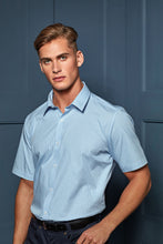 Load image into Gallery viewer, Artisan Collection by Reprime Men&#39;s Microcheck Short Sleeve Cotton Shirt