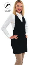 Load image into Gallery viewer, Black V-Neck Bib Adjustable Apron (2 Patch Pockets)