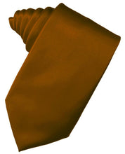 Load image into Gallery viewer, Cardi Self Tie Cognac Luxury Satin Necktie