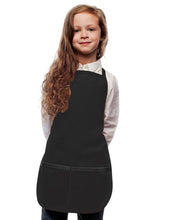 Load image into Gallery viewer, Cardi / DayStar Black Kid's Bib Apron (2 Pockets)