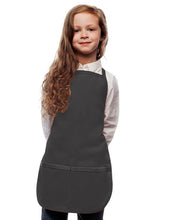 Load image into Gallery viewer, Cardi / DayStar Charcoal Kid's Bib Apron (2 Pockets)