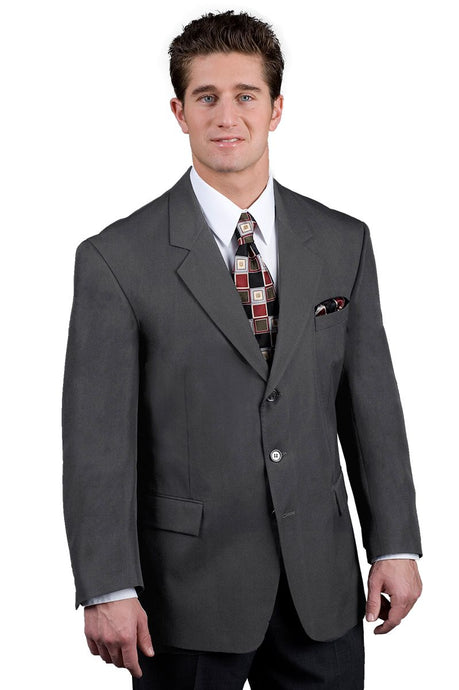 Executive Apparel Men's Grey Easywear 3-Button Blazer