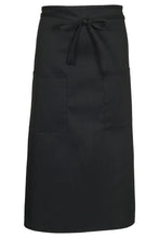 Load image into Gallery viewer, Fame Black Full Length Bistro Apron (2 Pockets)