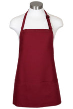 Load image into Gallery viewer, Fame Burgundy Bib Adjustable Apron (3 Pockets)