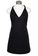 Load image into Gallery viewer, Fame Black V-Neck Bib Adjustable Apron (2 Patch Pockets)