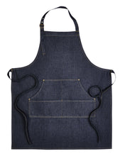 Load image into Gallery viewer, Artisan Collection by Reprime Indigo Denim Bib Adjustable Apron (4 Pocket Pouch)