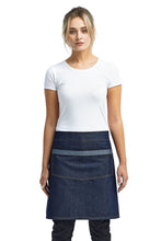Load image into Gallery viewer, Artisan Collection by Reprime Indigo Denim Mid-Length Waist Apron (1 Wide Pocket)