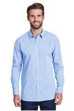 Load image into Gallery viewer, Artisan Collection by Reprime Light Blue / White / XS Men&#39;s Microcheck Long Sleeve Cotton Shirt