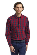 Load image into Gallery viewer, Artisan Collection by Reprime Red / Navy / S Men&#39;s Mulligan Check Long Sleeve Cotton Shirt