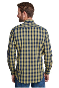 Artisan Collection by Reprime Men's Mulligan Check Long Sleeve Cotton Shirt (Camel / Navy)