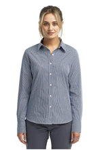 Load image into Gallery viewer, Artisan Collection by Reprime XS Women&#39;s Microcheck Long Sleeve Cotton Shirt (Navy / White)