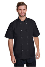 Load image into Gallery viewer, Artisan Collection by Reprime XS Black Chef's Short Sleeve Stud Coat