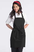 Load image into Gallery viewer, Uncommon Threads Black Bib Adjustable Apron (No Pockets)