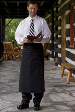 Load image into Gallery viewer, Uncommon Threads Black Full Bistro Apron (1 Inset Pocket)