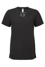 Load image into Gallery viewer, Women&#39;s Black Limitless V-Neck Stretch Scrub Top