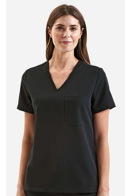 Women's Black Limitless V-Neck Stretch Scrub Top