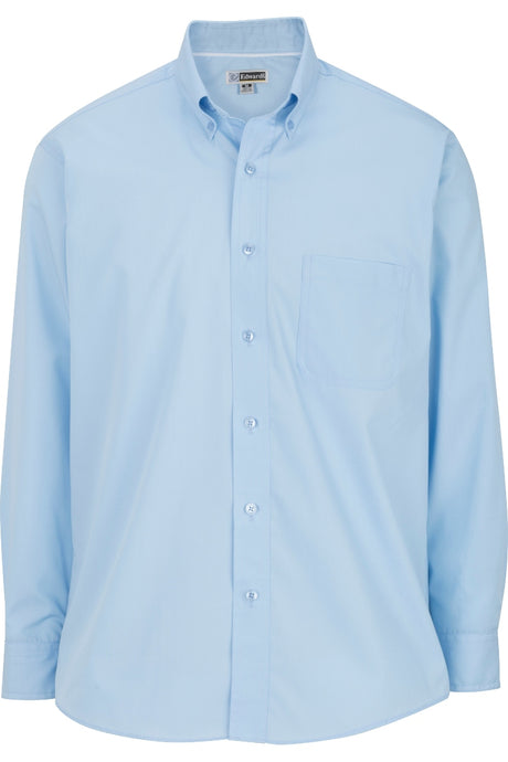 Men's Lightweight Long Sleeve Poplin Shirt - Blue