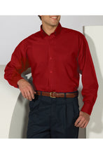 Load image into Gallery viewer, Men&#39;s Lightweight Long Sleeve Poplin Shirt - Red