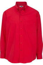 Load image into Gallery viewer, Men&#39;s Lightweight Long Sleeve Poplin Shirt - Red