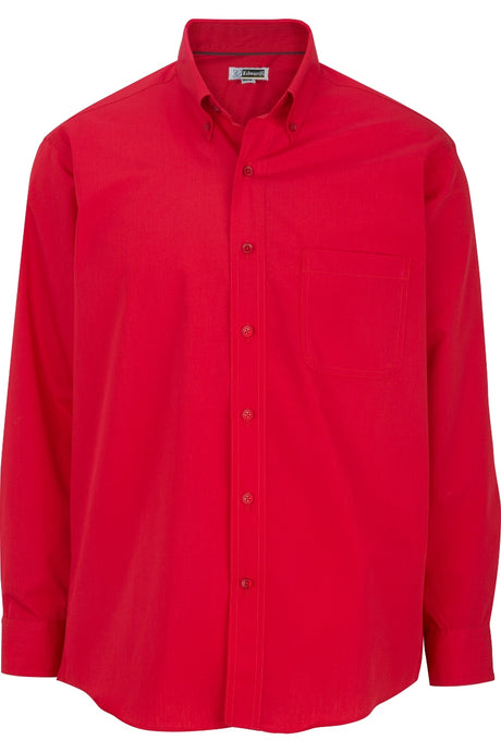 Men's Lightweight Long Sleeve Poplin Shirt - Red
