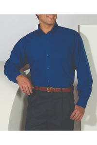Men's Lightweight Long Sleeve Poplin Shirt - Royal Blue