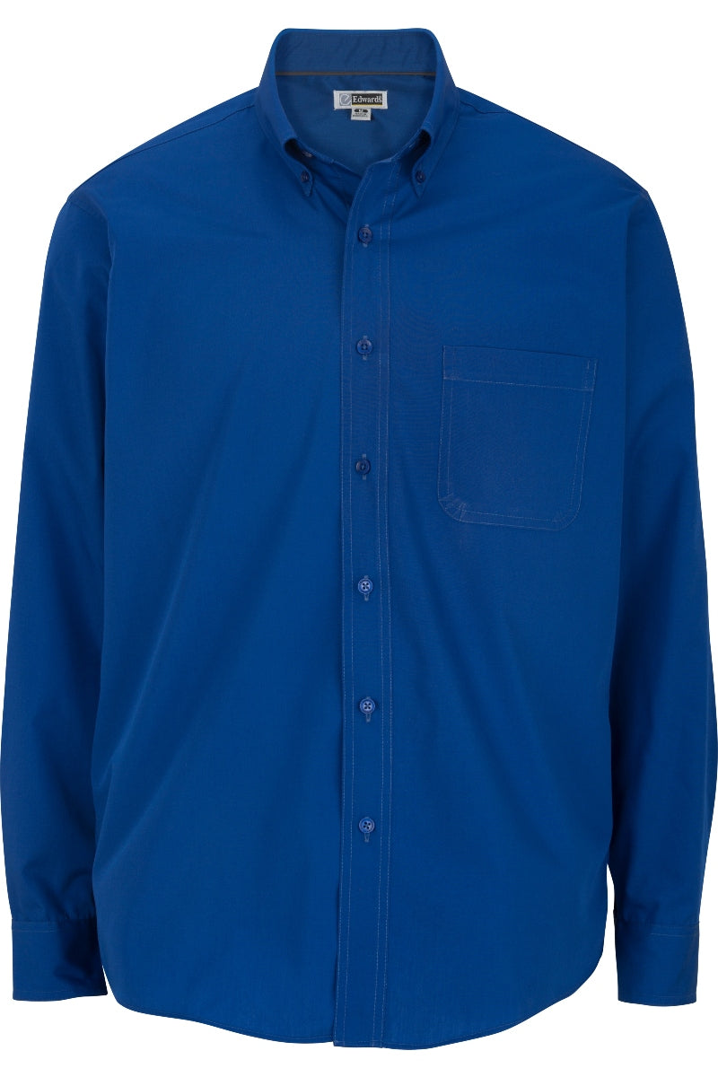 Men's Lightweight Long Sleeve Poplin Shirt - Royal Blue