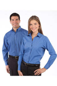Men's Lightweight Long Sleeve Poplin Shirt - Royal Blue