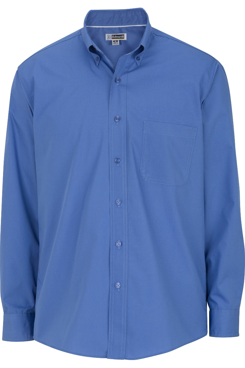 Edwards 1295 Men's Lightweight Long Sleeve Poplin Shirt - French Blue