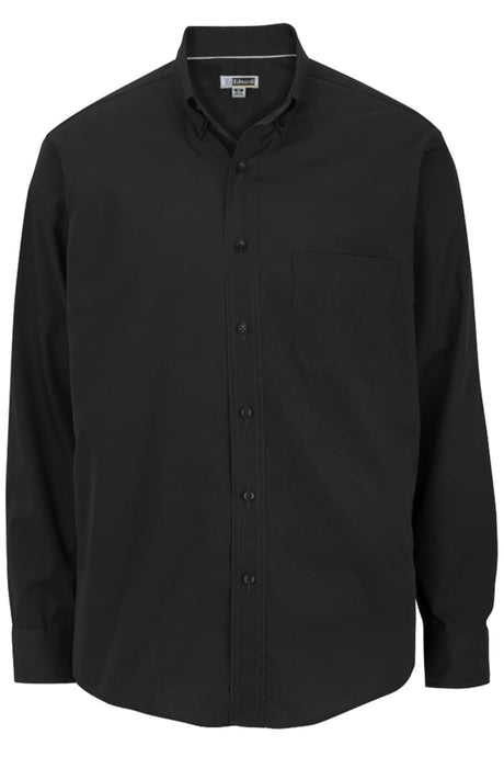 Men's Lightweight Long Sleeve Poplin Shirt - Black