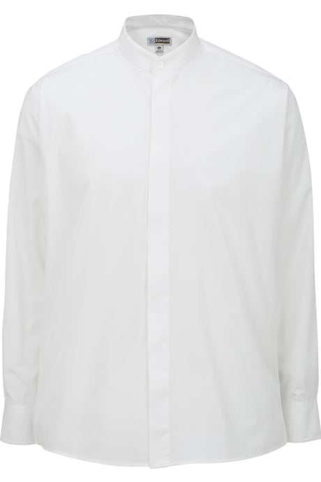 Men's Banded Collar Broadcloth Shirt - White
