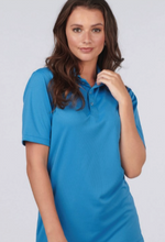 Load image into Gallery viewer, Unisex Snap Front Mesh Polo - Marina Blue