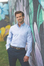 Load image into Gallery viewer, Men&#39;s Button-Down Executive Oxford Shirt - Blue/White Stripe