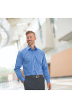 Load image into Gallery viewer, Men&#39;s Executive Pinpoint Oxford Shirt - Blue/White Stripe