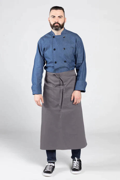 Slate Full Bistro Apron (2 Patch Pockets)