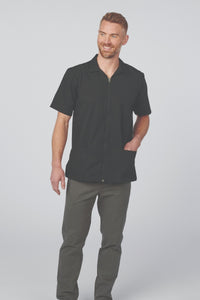 Men's Essential Zip-Front Service Shirt - Navy