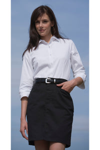 Ladies' Stretch Broadcloth 3/4 Sleeve Blouse - Black