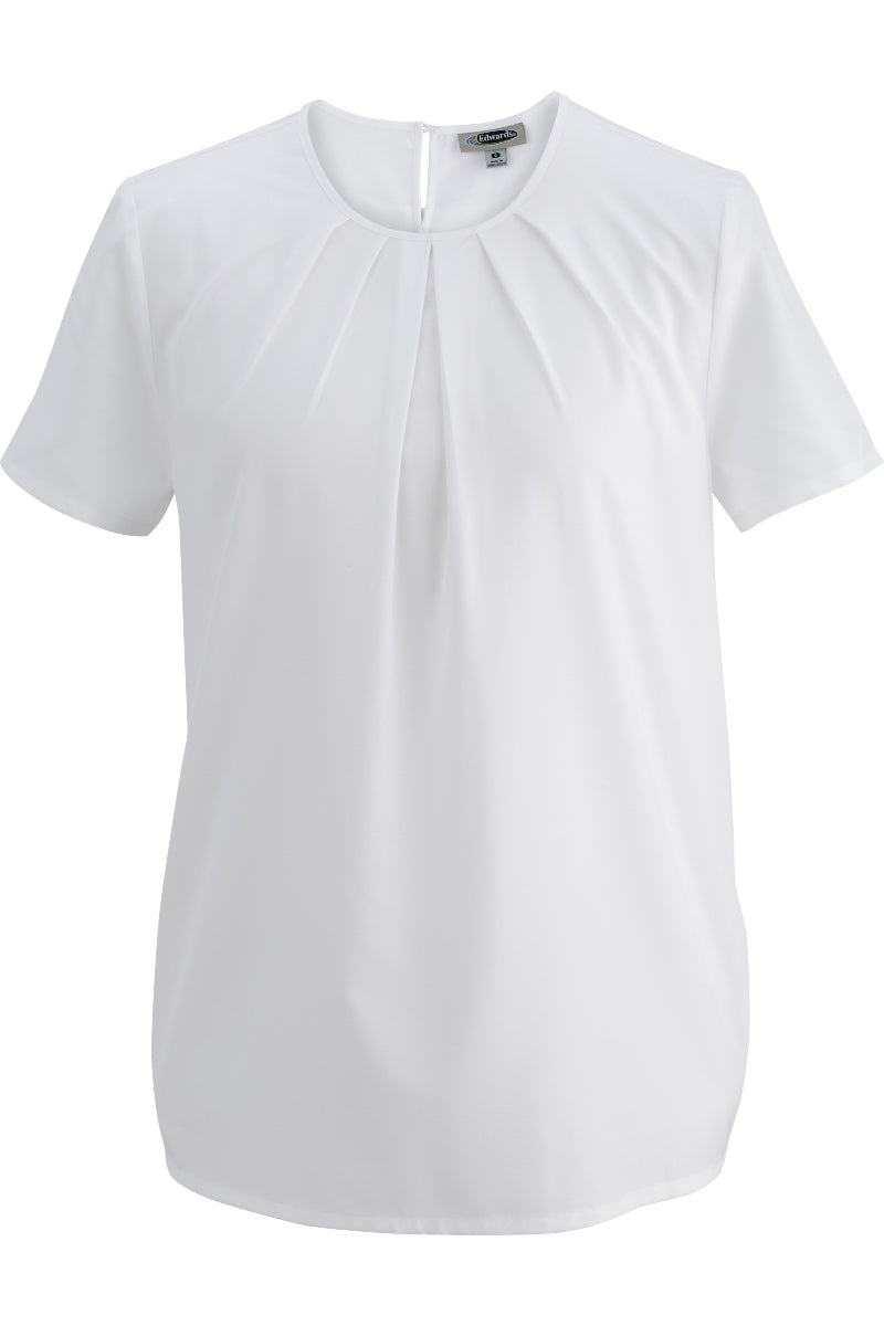 Ladies' Jewel Neck Blouse - White