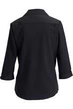 Load image into Gallery viewer, Edwards Women’s Black 3/4 Sleeve FlexBatiste Cafe Blouse