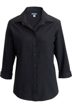 Load image into Gallery viewer, Edwards XXS Women’s Black 3/4 Sleeve FlexBatiste Cafe Blouse