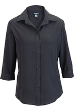 Load image into Gallery viewer, Edwards XXS Ladies' Steel Grey 3/4 Sleeve FlexBatiste Cafe Blouse